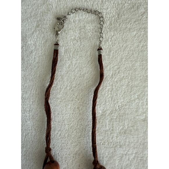 Boho Handmade Wood Bead Necklace Macrame Pendant Tribal Ethnic Natural‎ - Picture 4 of 10
